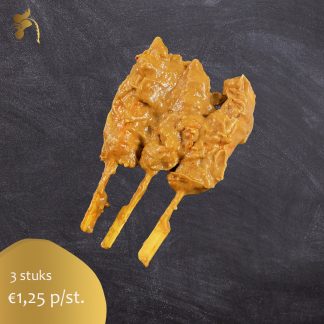 Kipsaté stokjes 3 stuks pindasaus