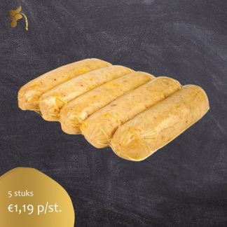 Kipworstjes kaas Jalapeño (5 stuks)