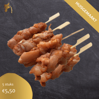Kippendij saté huisgemaakt (5 stokjes) OP=OP